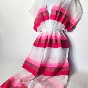 LemLem Pink Stripe Kaftan Cover Up - Size Small